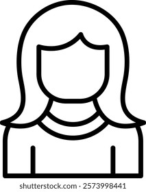 Woman Line Vector Icon Design