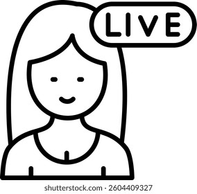 Woman Line Vector Icon Design