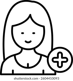 Woman Line Vector Icon Design
