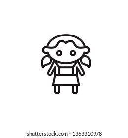 Woman line vector.Vector users avatars and profile picture. Simple line icons for for website, web design, mobile app.