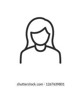 woman. linear icon. Line with editable stroke