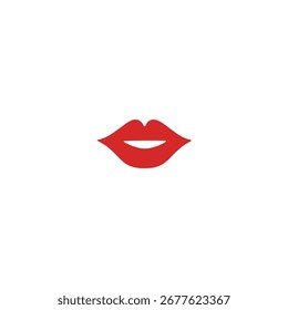 Diseño de Vector plano de icono de labio de mujer.