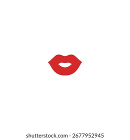Diseño de Vector plano de icono de labio de mujer.