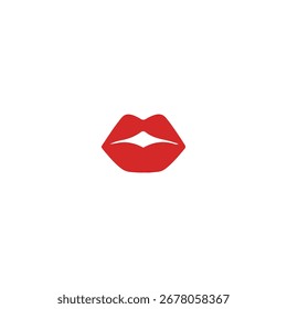 Diseño de Vector plano de icono de labio de mujer.