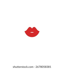 Diseño de Vector plano de icono de labio de mujer.