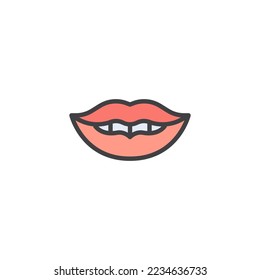 Woman lips filled outline icon, line vector sign, linear colorful pictogram isolated on white. Symbol, logo illustration. Vector graphics