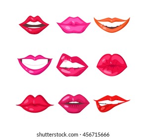 Woman lips isolated vector
