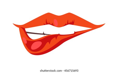 Woman lips isolated vector