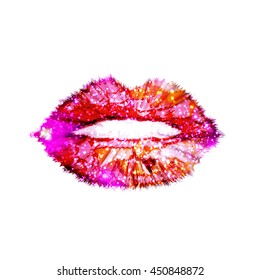 Woman lips love valentine kiss background easy all editable
