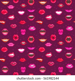 Woman lips seamless pattern