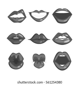 Woman Lips Silhouette Vector Illustration Stock Vector (Royalty Free ...