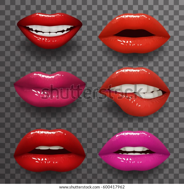 Woman Lips Stylish Slightly Open Mouth Stock Vector Royalty Free