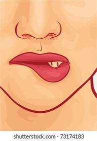 Woman lips. Vector illustration.