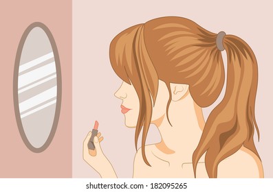 Woman with lipstick
