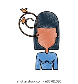 Woman listening birds
