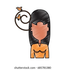 Woman listening birds