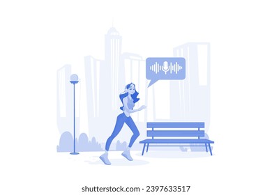 Woman Listening To A Podcast While Jogging