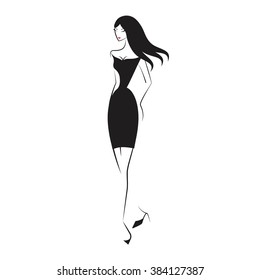 woman in the little black dress silhouette