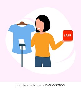 woman is live for online sales promotion