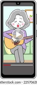 The woman live streaming at home