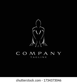 Woman Logo Design. Awesome A Woman Silhoutte. A Woman Body & Face Logotype.