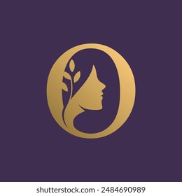 Elemento de diseño del logotipo de la mujer con la idea creativa del Vector del concepto de la letra O 
