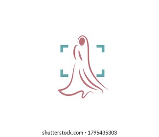 Woman Logo Design. Muslim Woman In The Hijab Or Abaya.