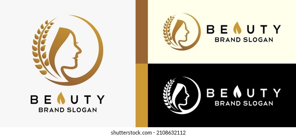 Frau Logo Design Vorlage mit kreativem Konzept in Kreis. kreative und moderne Vektorgrafik-Logo-Illustration