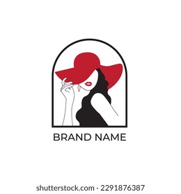 Un vector de diseño de logotipo femenino