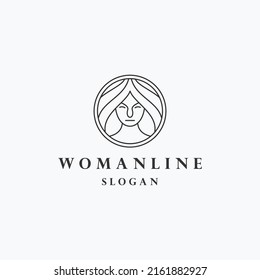 Woman logo icon flat design template
