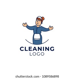 woman logo template cleaning symbol vector