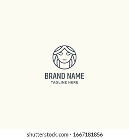 Woman logo template design in Vector illustration 