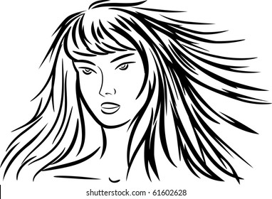 Woman with long hair