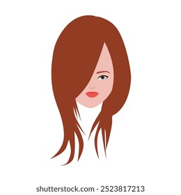 Woman With Long Hair Cartoon Avatar