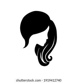 Woman long hair icon for beauty salon