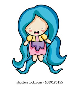 woman with long hairstyle and clothes design