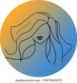Uma mulher com uma ilustração vetorial minimalista de audição longa