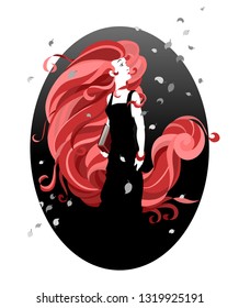 Woman Long Red Hair Stock Vector (Royalty Free) 1319925191 | Shutterstock