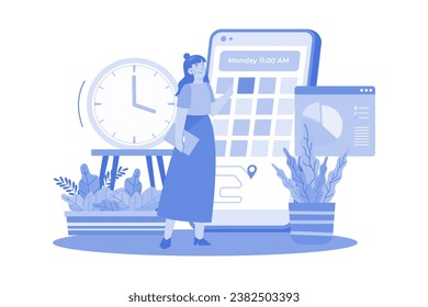 Woman Looking At The Appointment