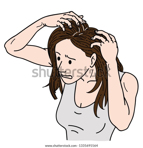 Woman Looking Mirror Feel Herself Nervous Stock Vector