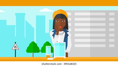 Woman looking at shop window.