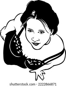 Frauen sehen Vektorgrafik nach oben