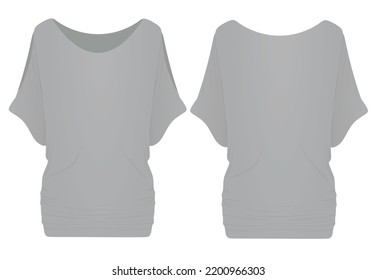 Woman loose  t shirt. vector