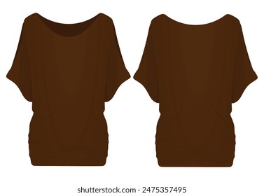 Woman loose  t shirt. vector