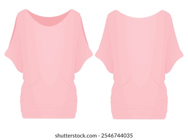 Woman loose  t shirt. vector