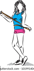 WOMAN LOSING weight concept vector illustration