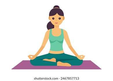 Woman in lotus position with closed eyes, peaceful gesture