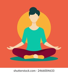 Woman in lotus position meditating exemplifies balance and physical fitness