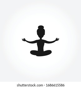 woman in lotus position vector icon design element