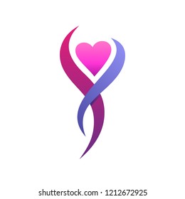 woman love, health and care logo design